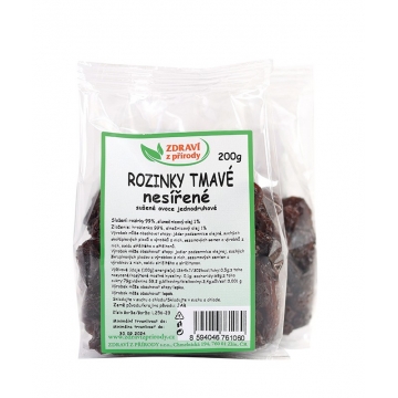 Rozinky tmavé nesířené 200g...