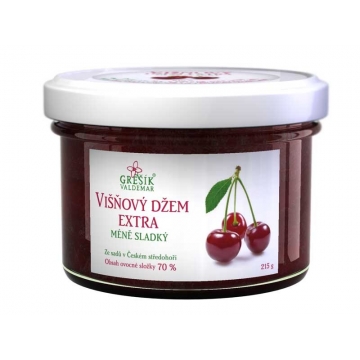 Džem Višňový extra MÉNĚ SLADKÝ 215g Grešík