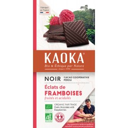 Čokoláda Bio hořká s malinami KAOKA 100 g                   