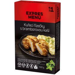 Expres menu KM Kuřecí řízečky s bramborovou kaší 500g       